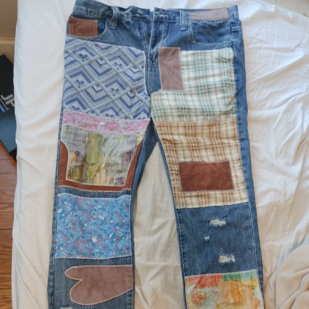 Jaded London Multicolor Patchwork Straight Jeans